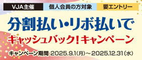 <主催>VJA分割払い・リボ払いでキャッシュバック!キャンペーン